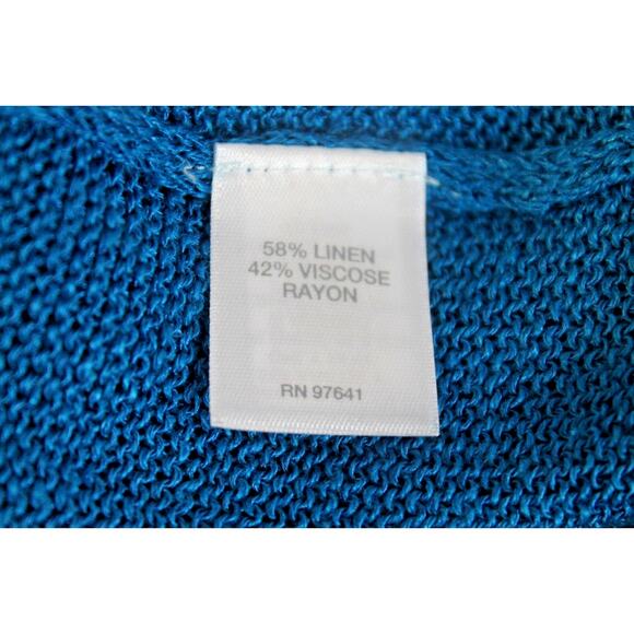 Lot of 2 J Jill Linen Blended Lightweight Long Cardigan size M/Tall Blue Pink - Picture 7 of 16